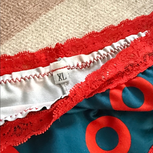 Phish donut Red and Blue Polka Dot Lace Trim Panties never worn. - Picture 2 of 4
